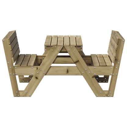 Kids Picnic Table in Solid Wood with Benches