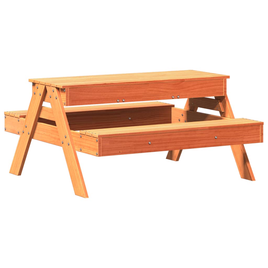 Kids Solid Wood Picnic Table with Sandpit