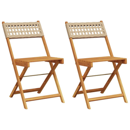 Bistro Chairs 2 pcs in Solid Acacia Wood with choice of Backrest