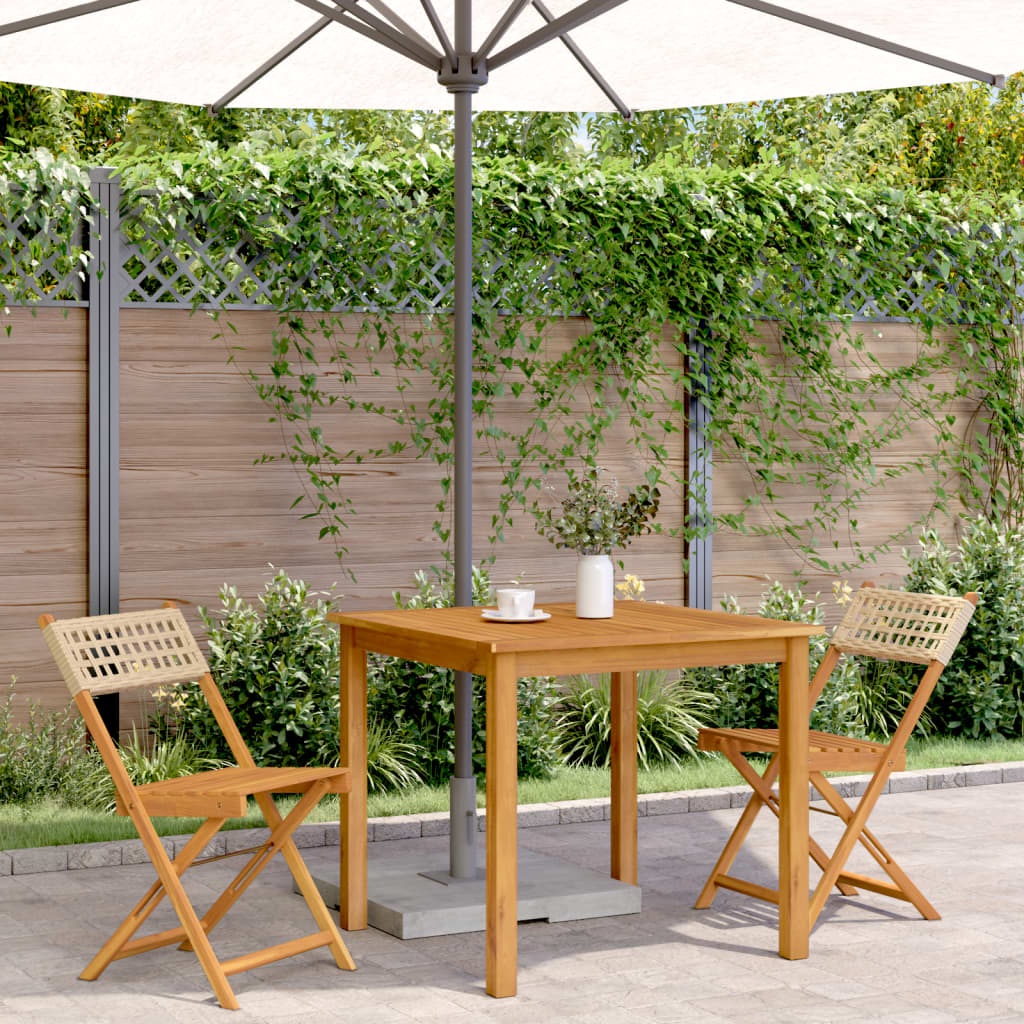 Bistro Chairs 2 pcs in Solid Acacia Wood with choice of Backrest