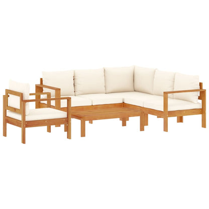 5 Piece L-Shaped Sofa Set with Cushions and Chair