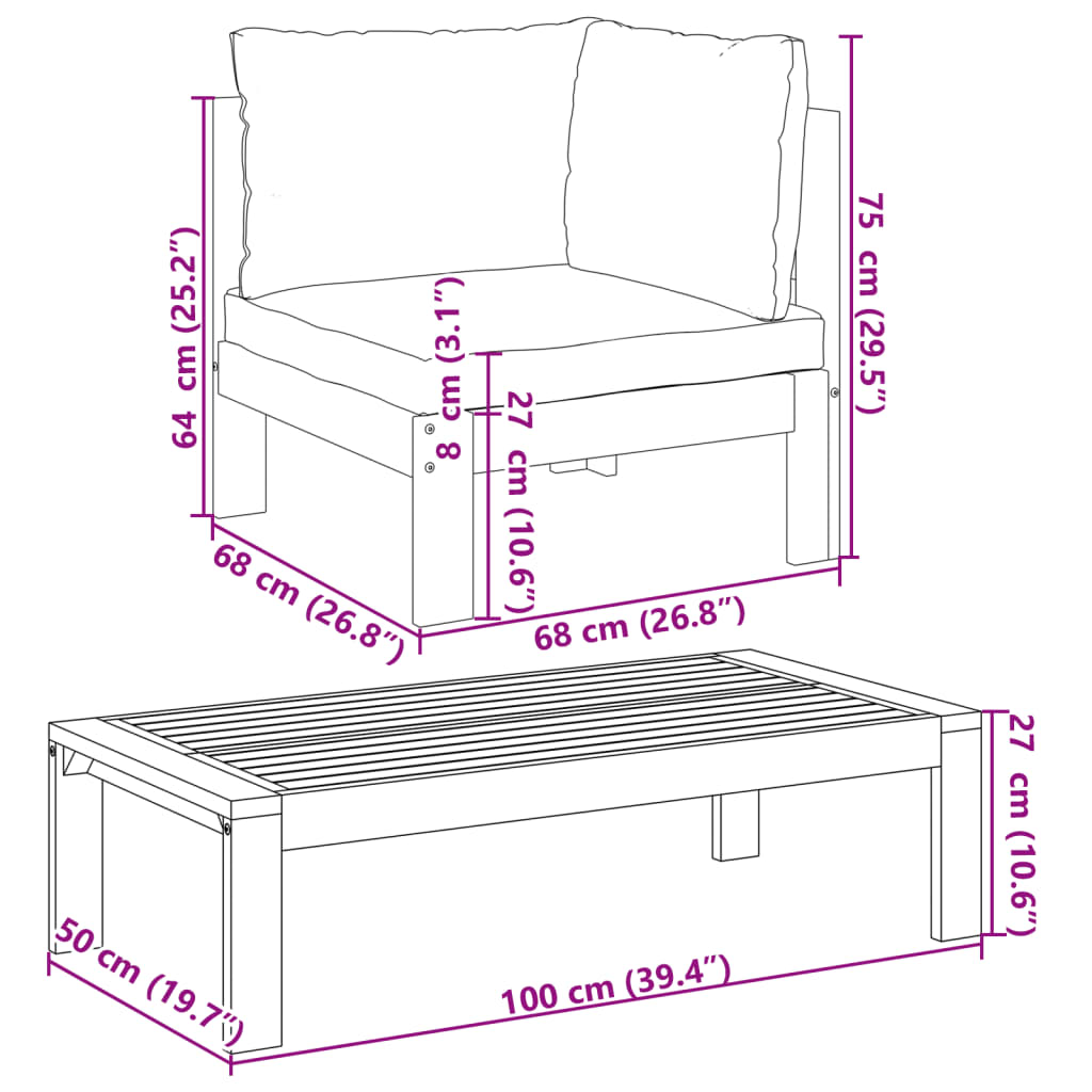 5 Piece L-Shaped Sofa Set with Cushions