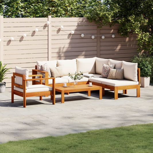 5 Piece L-Shaped Sofa Set with Cushions and Chair