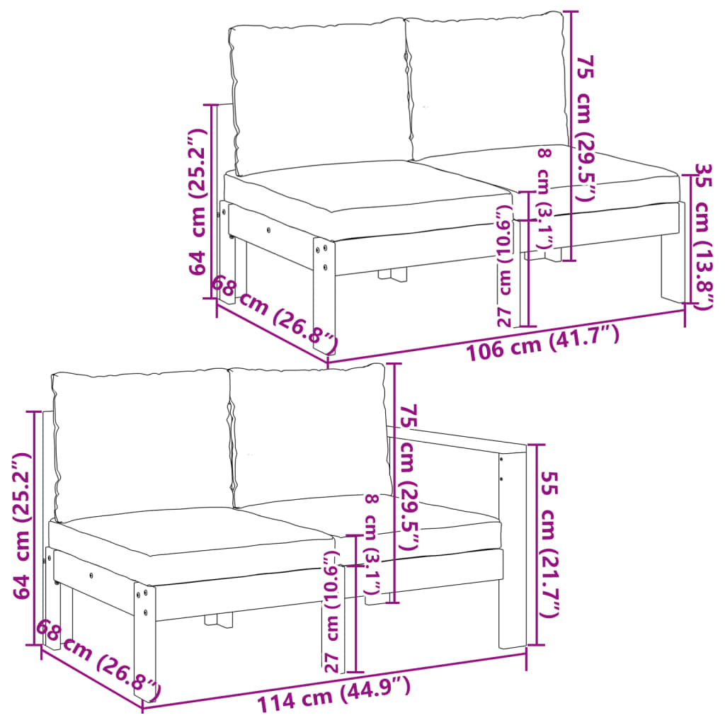 5 Piece L-Shaped Sofa Set with Cushions