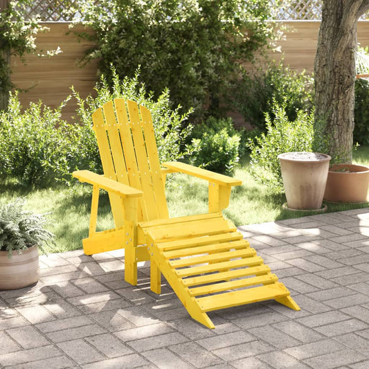 Adirondack Chair with Ottoman in Solid Fir Wood