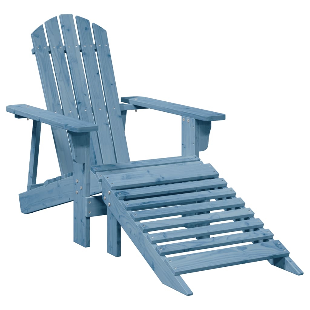 Adirondack Chair with Ottoman in Solid Fir Wood