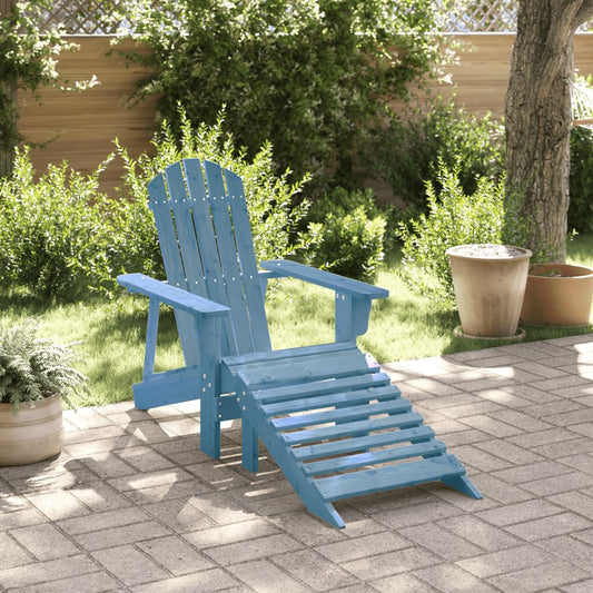 Adirondack Chair with Ottoman in Solid Fir Wood