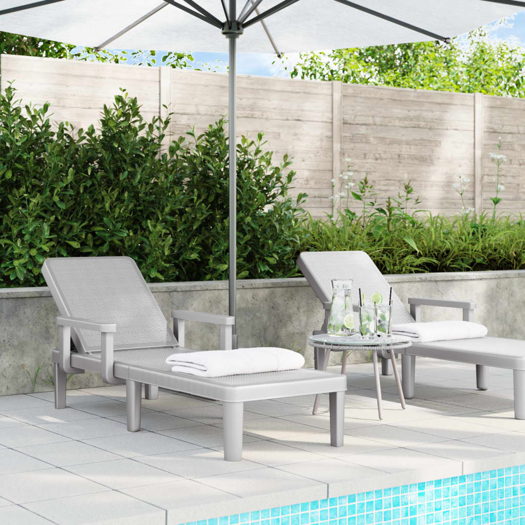 4-Way Height Adjustable Sun Lounger in Polypropylene