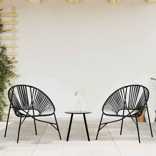 Garden Chair Set with Table in Poly Rattan - 3 pcs