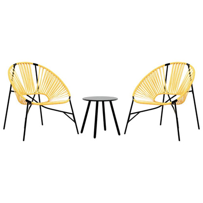 Garden Chair Set with Table in Poly Rattan - 3 pcs