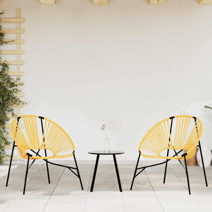 Garden Chair Set with Table in Poly Rattan - 3 pcs