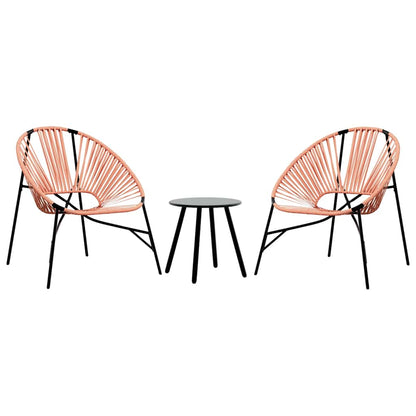 Garden Chair Set with Table in Poly Rattan - 3 pcs