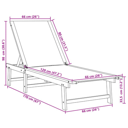 Solid Wood Acacia Sun Lounger