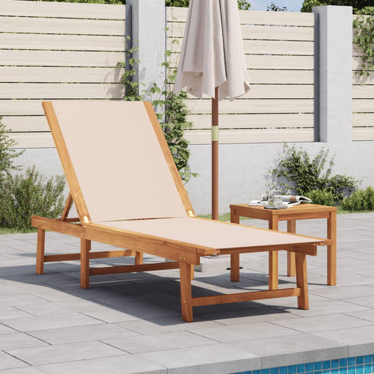Solid Wood Acacia Sun Lounger