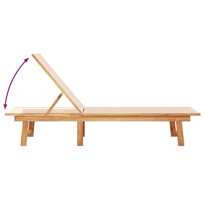 Solid Acacia Wood Sun Lounger with Table