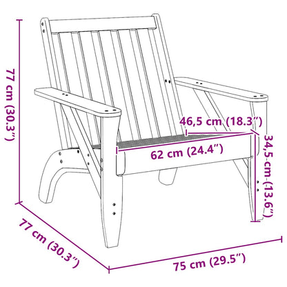 Garden Adirondack Chair Solid Wood