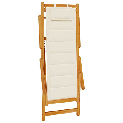Solid Wood Folding Beach Chair with Armrests