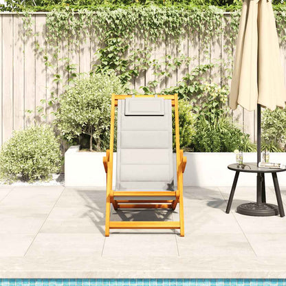 Solid Wood Folding Beach Chair with Armrests