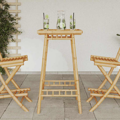 Bamboo Patio Chairs Set with Round or Square Table