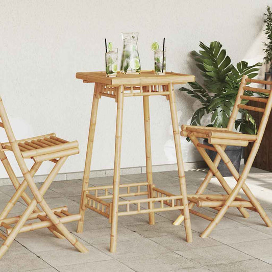 Bamboo Patio Chairs Set with Round or Square Table
