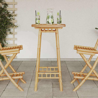 Bamboo Patio Chairs Set with Round or Square Table