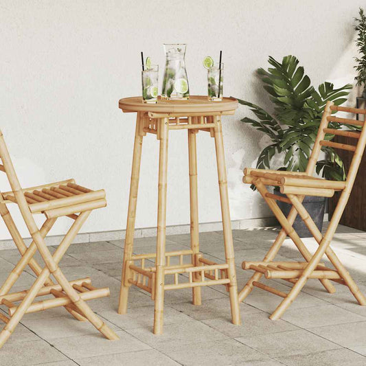 Bamboo Patio Chairs Set with Round or Square Table