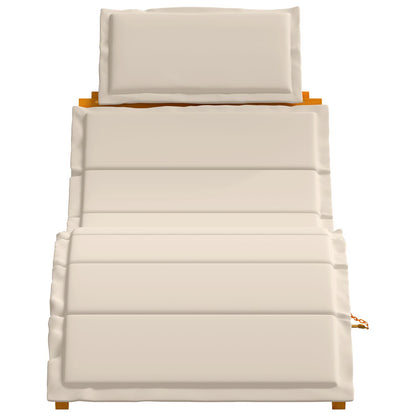 Curved Sun Loungers with Cushions in Solid Acacia Wood - 2 Pieces